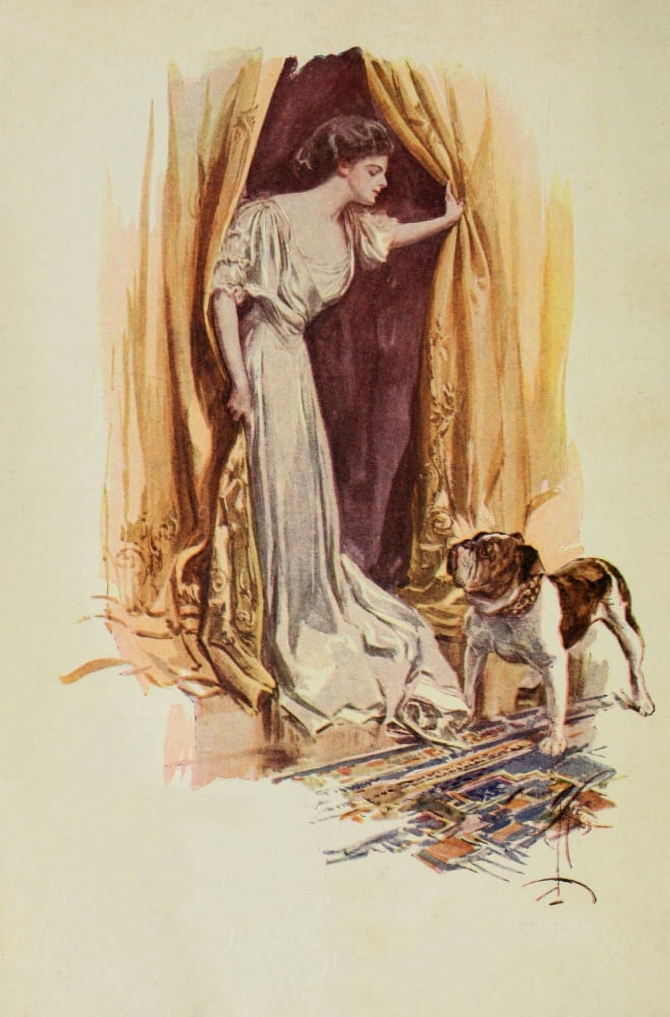 The Alternative 1909 Lady with dog Canvas Art - Harrison Fisher (24 x 36)