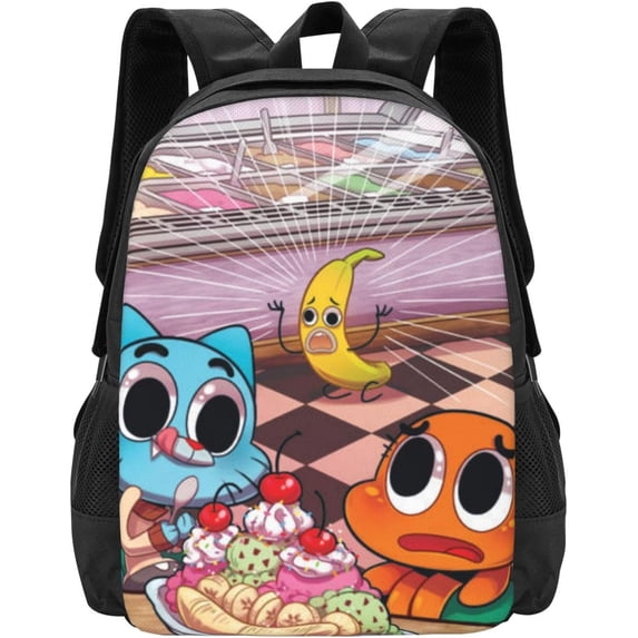 The Amazing Anime World Of Gumball Backpack Cartoon BBackpack Casual Travel Backpack Lightweight Backpack Unisex