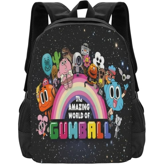 The Amazing Anime World of Gumball Backpack Large Capacity Leisure Travel Backpack Book Bag Outgoing Daypack 12.5x5.5x16.5 inch
