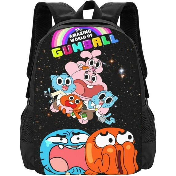 The Amazing Anime World of Gumball Backpack Large Capacity Leisure Travel Backpack Book Bag Outgoing Daypack 12.5x5.5x16.5 inch