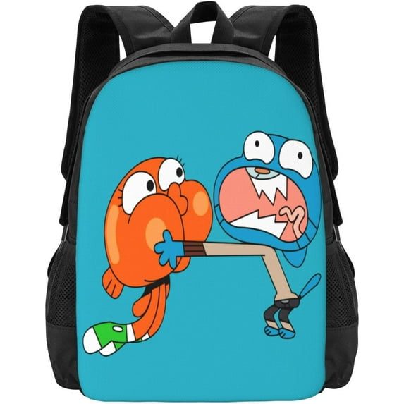 The Amazing Anime World of Gumball Backpack Large Capacity Leisure Travel Backpack Book Bag Outgoing Daypack 12.5x5.5x16.5 inch