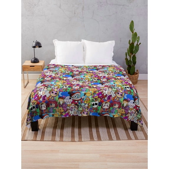 the-amazing-digital-circus-chibi-flannel-blanket-soft-warm-cozy-bed