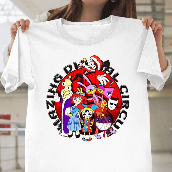The Amazing Digital Circus Digit Glitched Cyber Design Unisex T-Shirt, up to size 3XL.