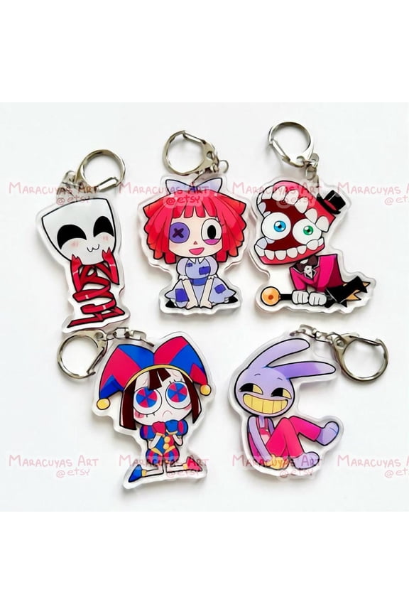 The Amazing Digital Circus charms keychains - Caine Gangle Jax Ragatha Pomni (1 keychain)