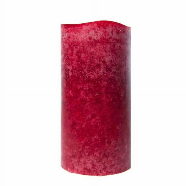 The Amazing Flameless Candle Wax Pillar, Mottled Cranberry, Bayberry