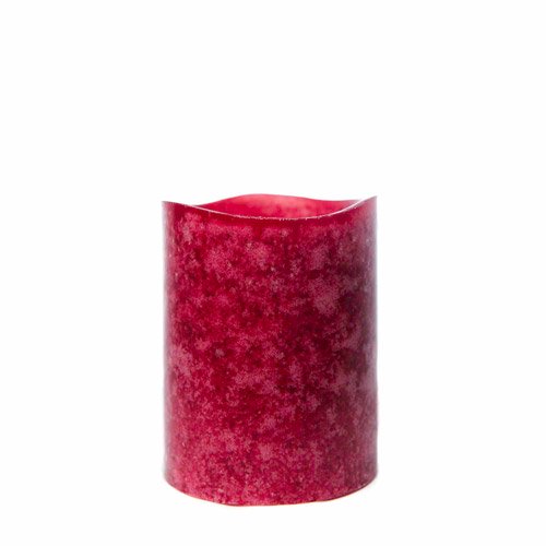 The Amazing Flameless Candle Wax Pillar, Mottled Cranberry, Bayberry
