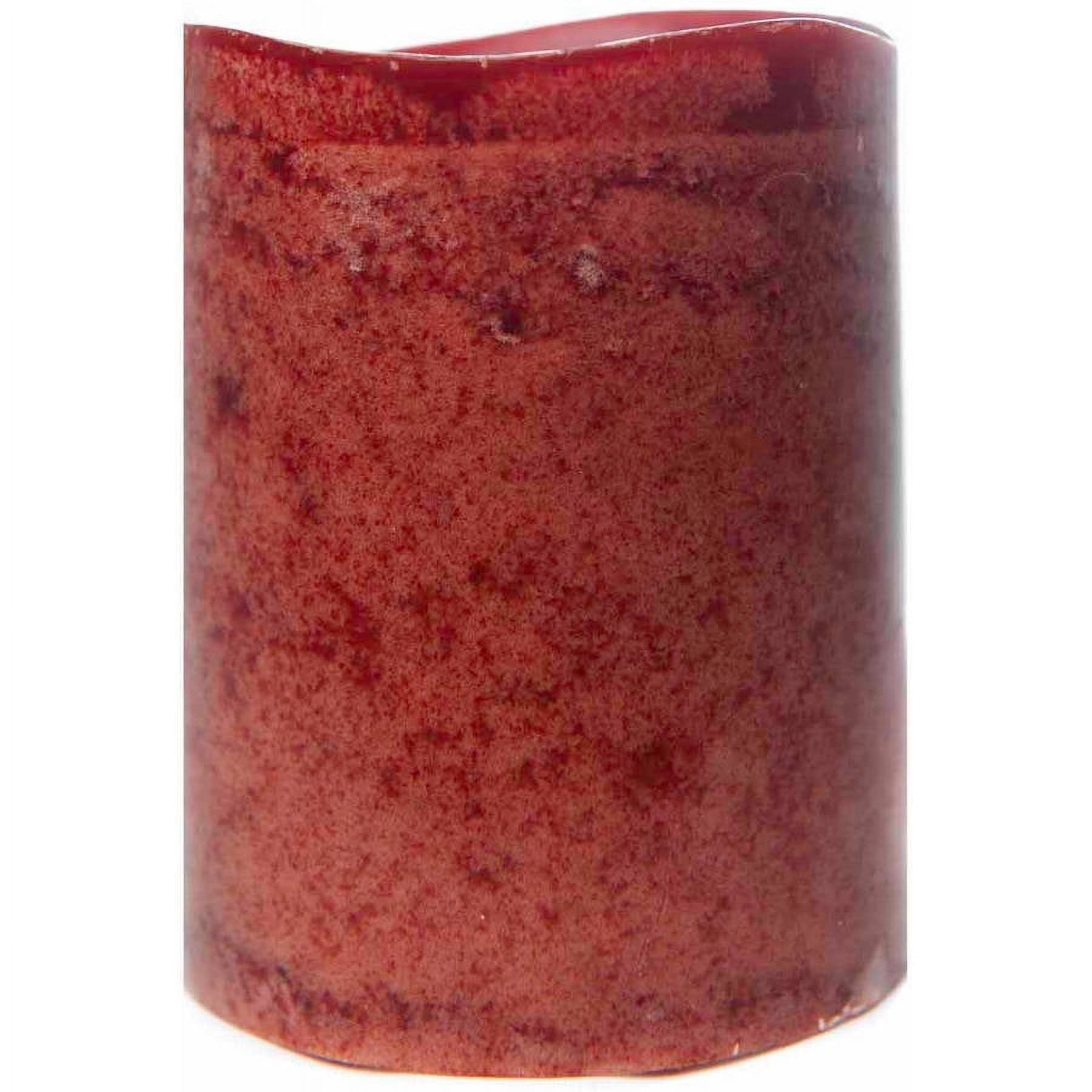 The Amazing Flameless Candle Wax Pillar, Mottled Pecan, Mandarin Spice