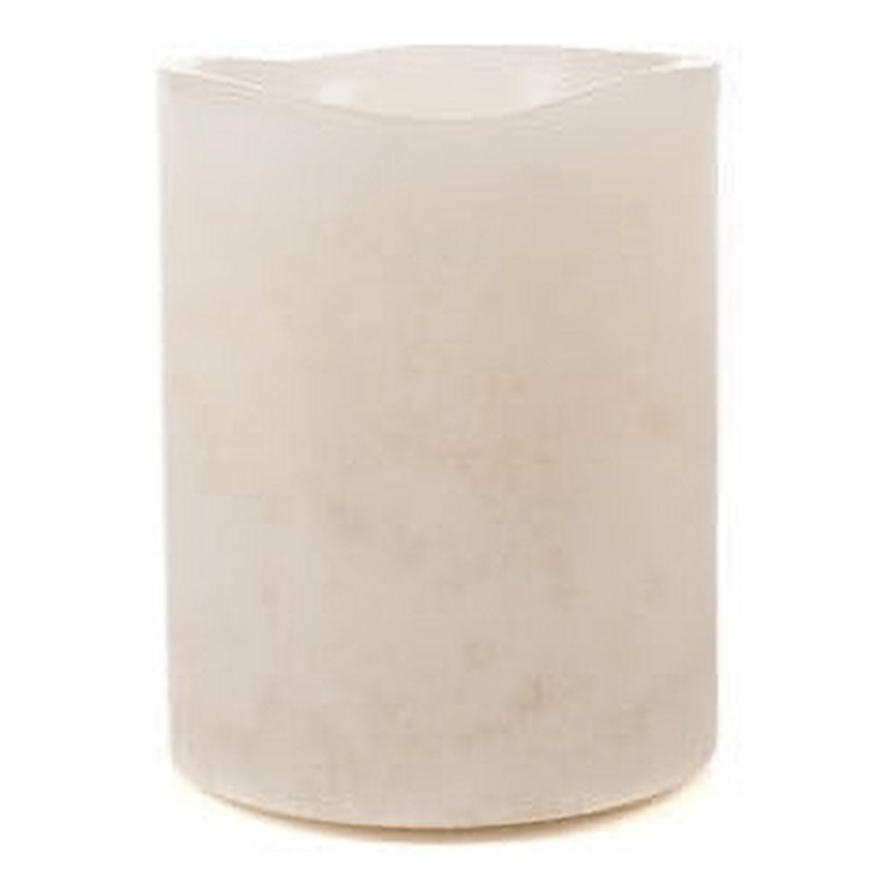 The Amazing Flameless Candle Wax Pillar, Mottled White Swan, Breeze