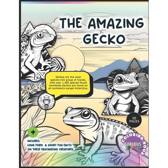Curious Kiddie The Amazing Gecko Educational Coloring Book: Reptiles, Lizards Educational Kids Coloring Book, (Paperback)