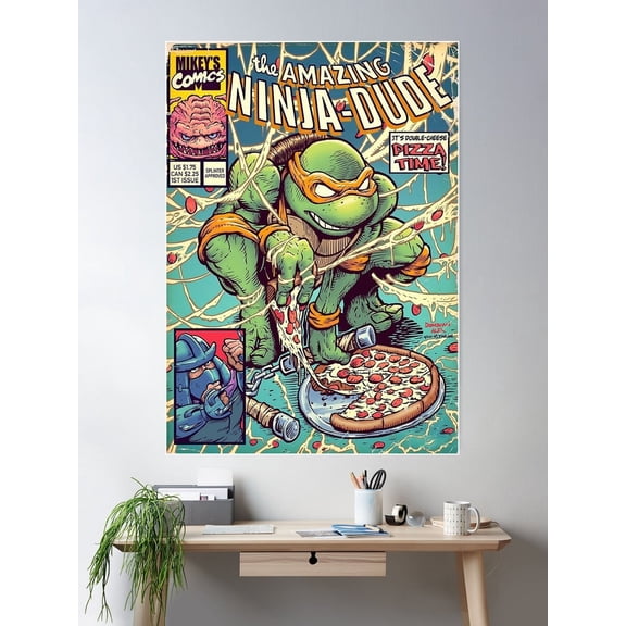 The Amazing Ninja Dude Movie Poster Wall Art, Modern Wall Decor For Living Room Bedroom, 24x36 UNFRAMED