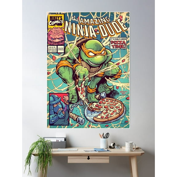The Amazing Ninja Dude Poster Wall Art, Modern Wall Decor For Living Room Bedroom, 8x12 UNFRAMED