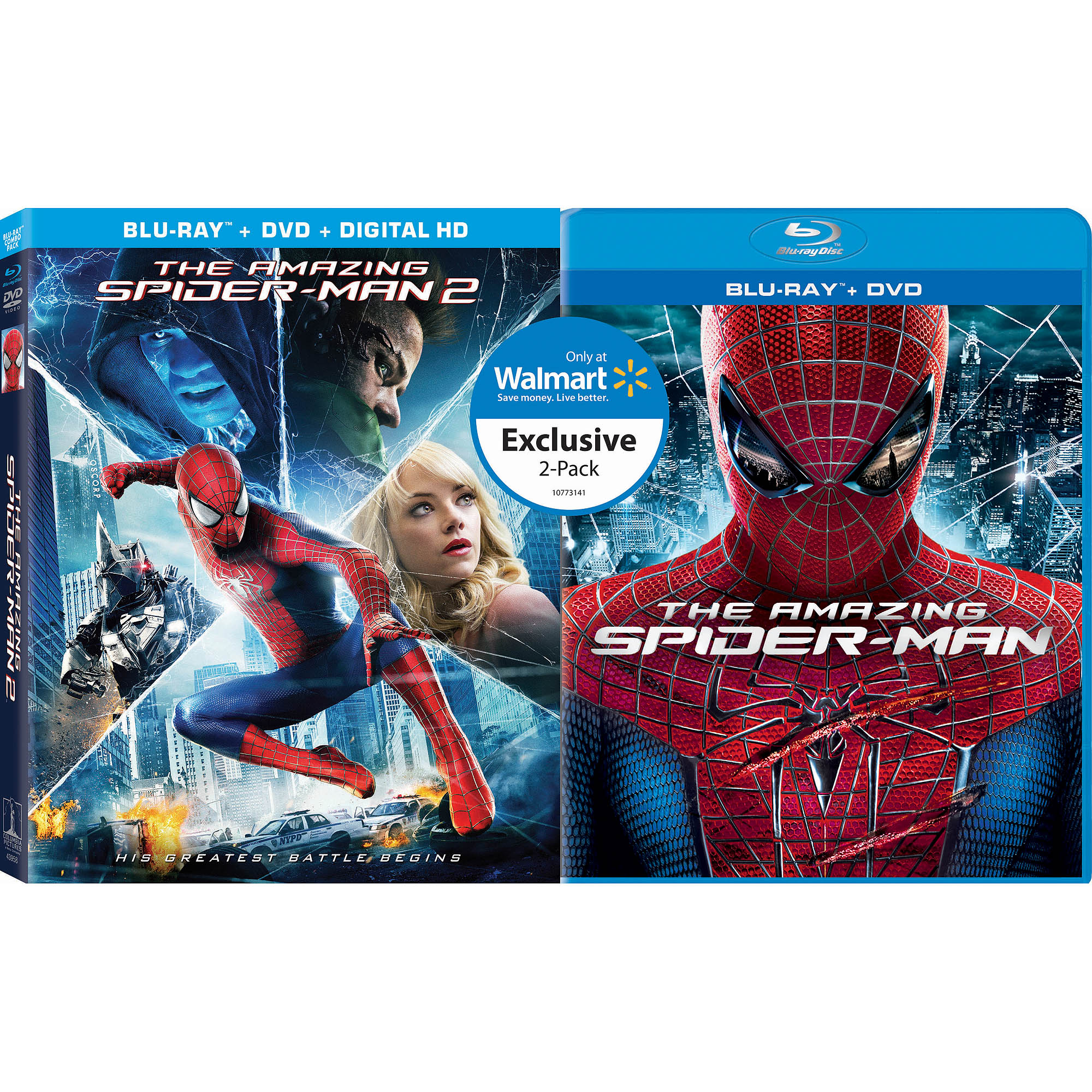 The Amazing Spider-man / The Amazing Spider-man 2 (Blu-ray + DVD HD) (Walmart Exclusive) - image 1 of 1