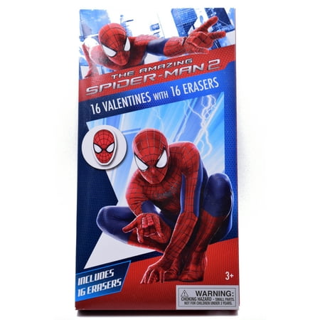 The Amazing Spiderman 2: Childrens 16 Valentine's Day Cards with 16 Erasers