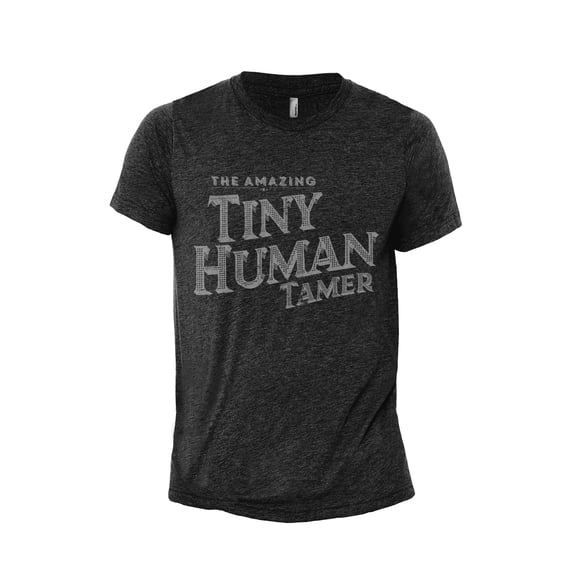 The Amazing Tiny Human Tamer Men's Modern Fit Fun Casual T-Shirt Printed Graphic Tee Charcoal Grey X-Large