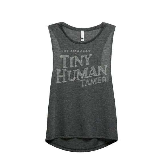 The Amazing Tiny Human Tamer Women's Fashion Sleeveless Muscle Workout Yoga Tank Top Charcoal Grey Large