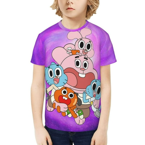 The Amazing World Of Gumball Boys T-Shirts Shorts Sleeve Cotton Graphic T Shirt for Kids Summer Casual Top Tee Shirts r Fans Gift