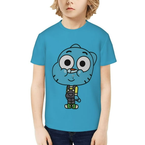 The Amazing World Of Gumball Boys and Girls Crewneck Fashion Shirt Short Sleeve Tee Novelty Merch for Kids