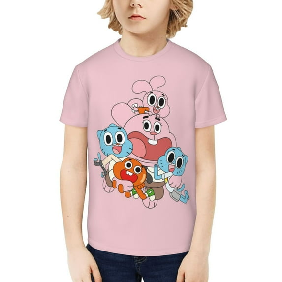 The Amazing World Of Gumball Kids Shirt 3D Printing Cartoon T Shirt Casual Top Short Sleeve Novelty Tee for Boys and Girls