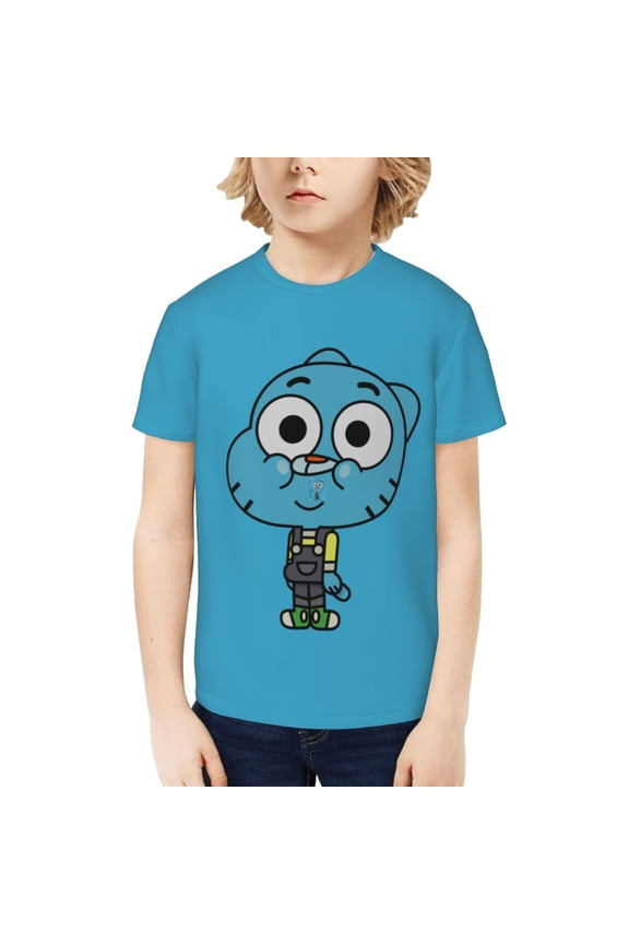 The Amazing World Of Gumball Novelty Shirt for Boys 3D Printed T-Shirt Fashion Tees Cool Merch for Kids
