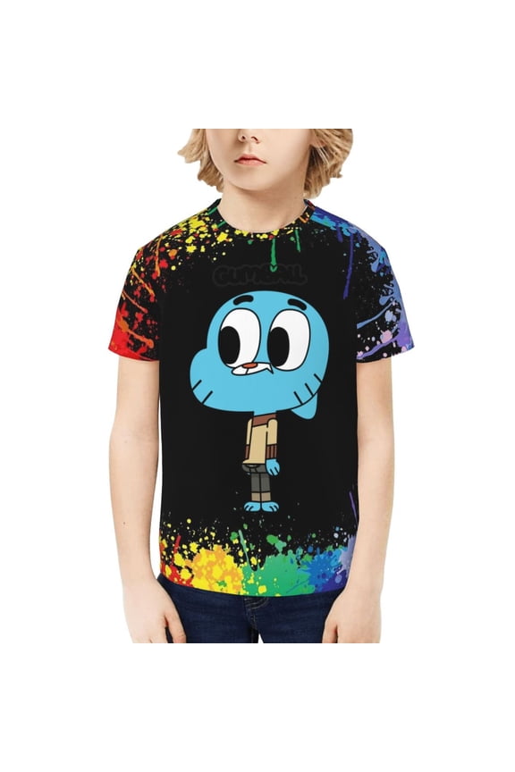The Amazing World Of Gumball Shirt Kids 3D Printing Cartoon T Shirts Crewneck Short Sleeve Shirts Tee Gifts for Boys and Girls