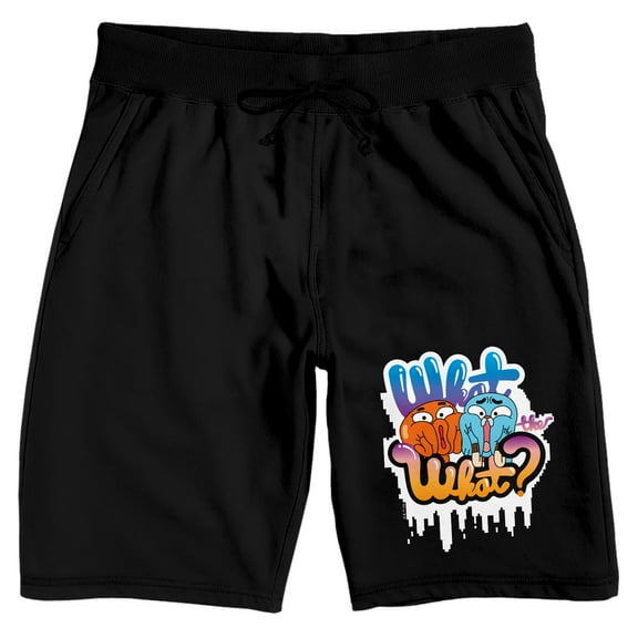The Amazing World Of Gumball What What Adult Black Sleep Pajama Shorts
-XL