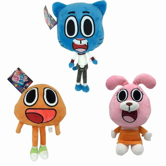 The Amazing World Plush Toy of Gumball Doll Artful Toy Furry Stuffed Indoor Decoration Cartoon Cute Ornaments Figurines Pillow Decorative a Gift 3pcs