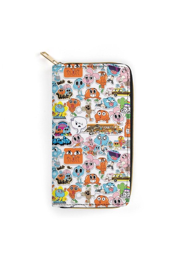 The Amazing World of Gumball Cute Cartoon zippered PU card holder wallet 19.7x10.5cm