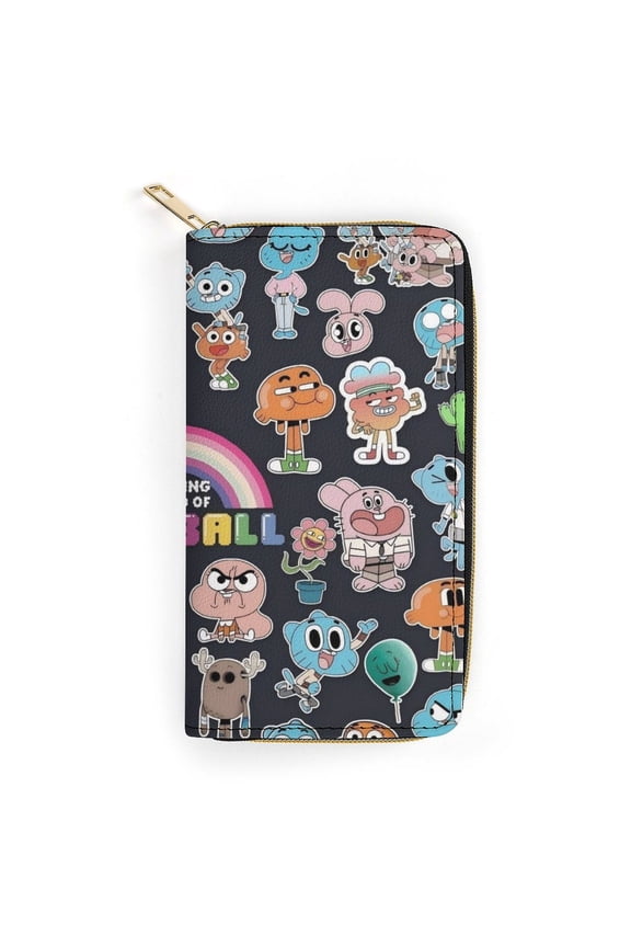 The Amazing World of Gumball Cute Cartoon zippered PU card holder wallet 19.7x10.5cm