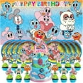 thumbnail image 1 of The Amazing World of Gumball Plates Birthday Supplies Decorations Decor Backdrop Banner Cake Topper Fans, 1 of 6