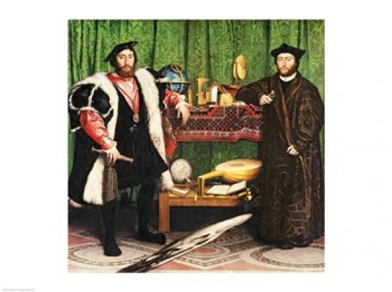 The Ambassadors 1533 Canvas Art - Hans Holbein (24 x 18)