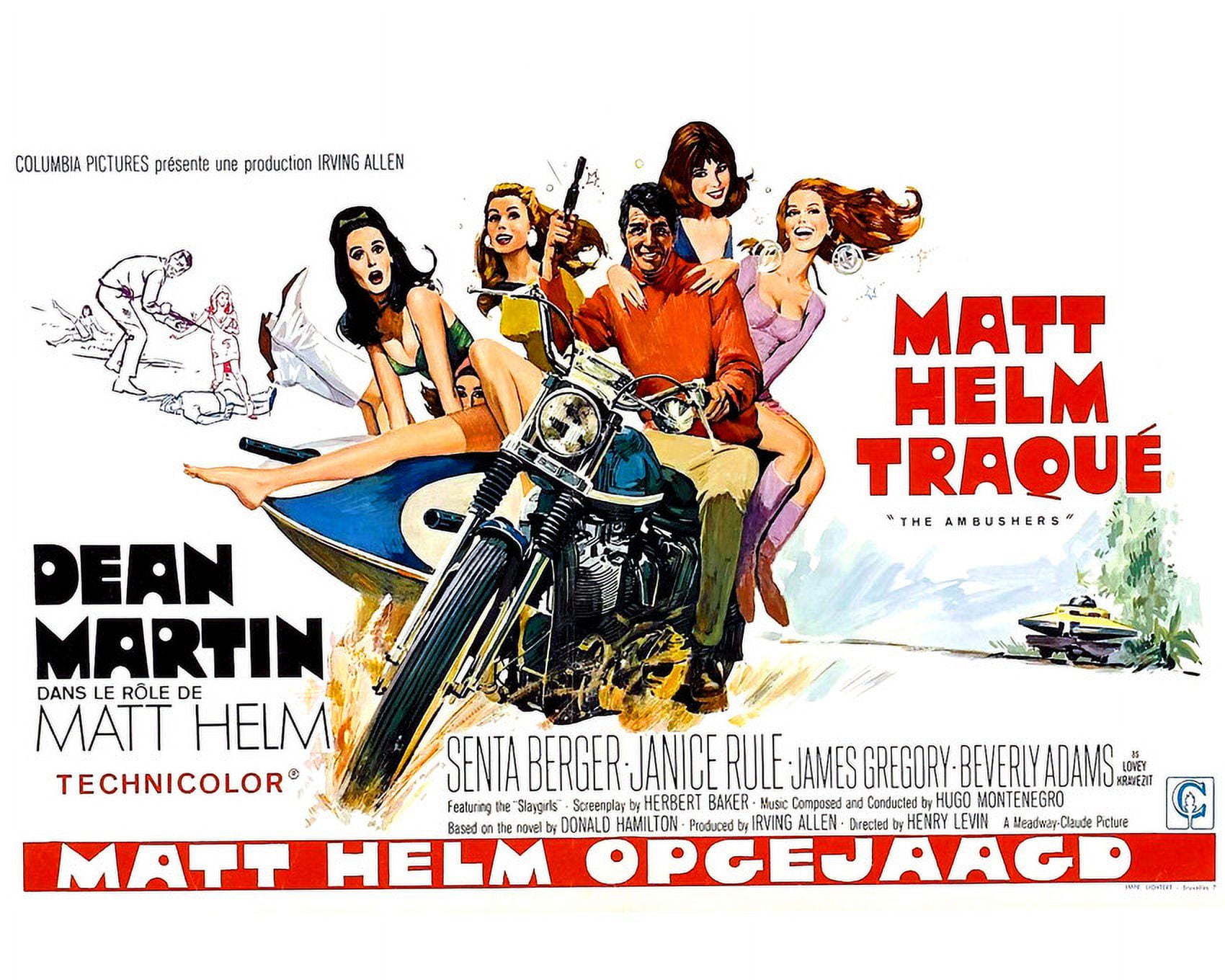 The Ambushers Dean Martin Senta Berger Janice Rule Matt Helm 24X36 Classic Hollywood Poster