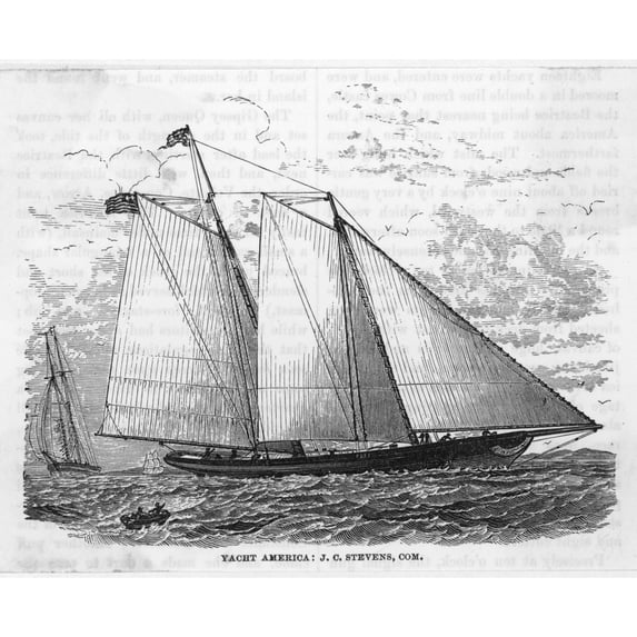 The America Yacht Poster Print By Mary Evans Picture Library