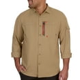 thumbnail image 1 of The American Outdoorsman Blackfoot River Long Sleeve Fishing Shirt - UPF 30 Protection Quick-Dry & Moisture-Wicking Fabric (Deerskin, XL), 1 of 7