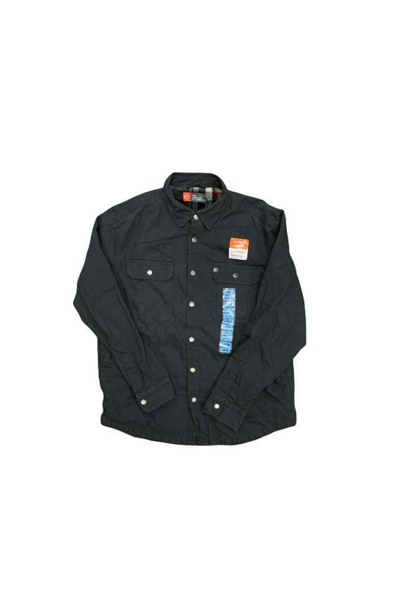 Fleece Lined Washed Canvas Shirt Jackets for Men (Phantom, XL)