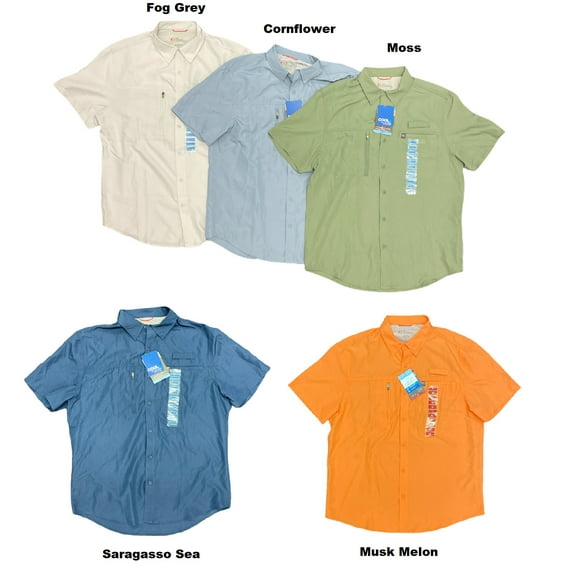 The American Outdoorsman Men's Indian River Fishing Shirt UPF 40 Quick Dry (Musk Melon, S)
