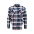 thumbnail image 1 of The American Outdoorsman Men's Long Sleeve Heavyweight Plaid Flannel Button Down Shirt, Perfect For The Fall Winter Cold (Navy/Orange, Medium), 1 of 5