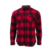 The American Outdoorsman Men's Long Sleeve Heavyweight Plaid Flannel Button Down Shirt, Perfect For The Fall Winter Cold (Red/Black, Medium)