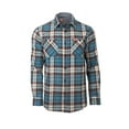 thumbnail image 1 of The American Outdoorsman Men's Midweight Long-Sleeve Flannel Shirt Western Plaid Button-Down (Turquoise, Medium), 1 of 3