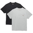 thumbnail image 1 of The American Outdoorsman Men's Short Sleeve Rugged Workwear T-Shirt 2-Pack, Perfect For Camping, Hiking, and Outdoors (Black/Light Grey Heather, XXL), 1 of 7