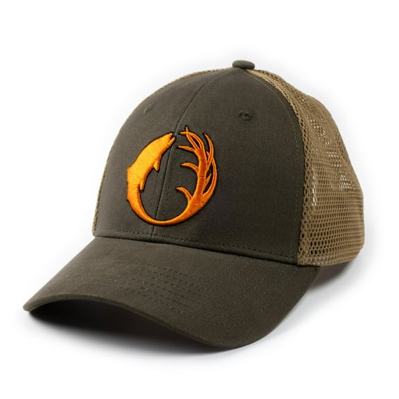 The American Outdoorsman Mens Trucker Hat, Perfect for Baseball, Hunting, Fishing, Hiking Providing Sun Protection (Olive)