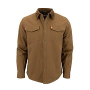 The American Outdoorsman Sherpa Lined Twill Jacket - Men's Winter Jacket with Corduroy Collared Snap Closure (Caramel, Large)