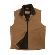 The American Outdoorsman Solid Sherpa Lined Twill Vest (Caramel/Brown Sherpa, Large)