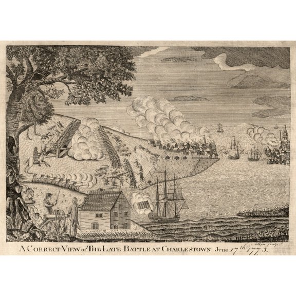 The American Revolution. The Battle Of Bunker Hill. A Correct View Of The Late Battle At Charlestown History