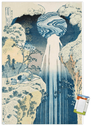The Amida Waterfall in the Far Reaches of the Kisokaido Road Wall Poster, 22.375" x 34"