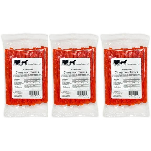The Amish-Buggy Licorice Twists Cinnamon, Three 16 Oz Packages