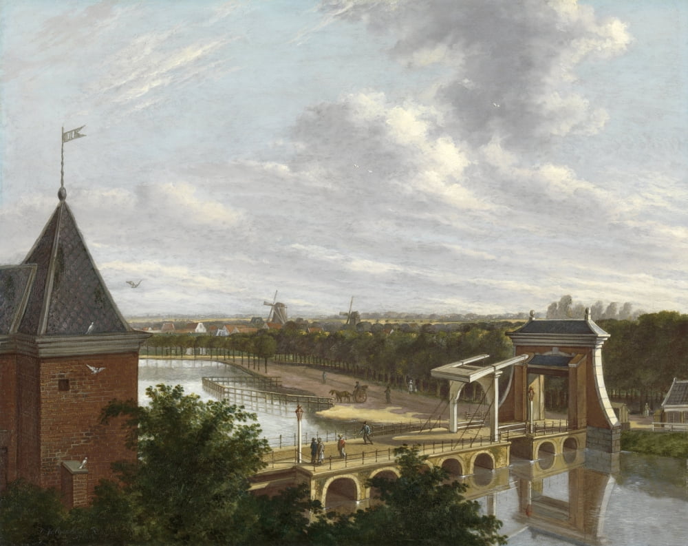 The Amsterdam Outer Canal Near The Leidsepoort Seen From The Theatre Canvas Art - (24 x 18)