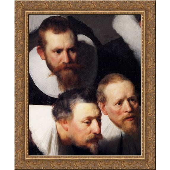 The Anatomy Lesson of Dr. Nicolaes Tulp(fragment) 20x24 Gold Ornate Wood Framed Canvas Art by Rembrandt