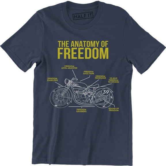 The Anatomy Of Freedom - Motorcycle Version Biker Lover Men's T-Shirt