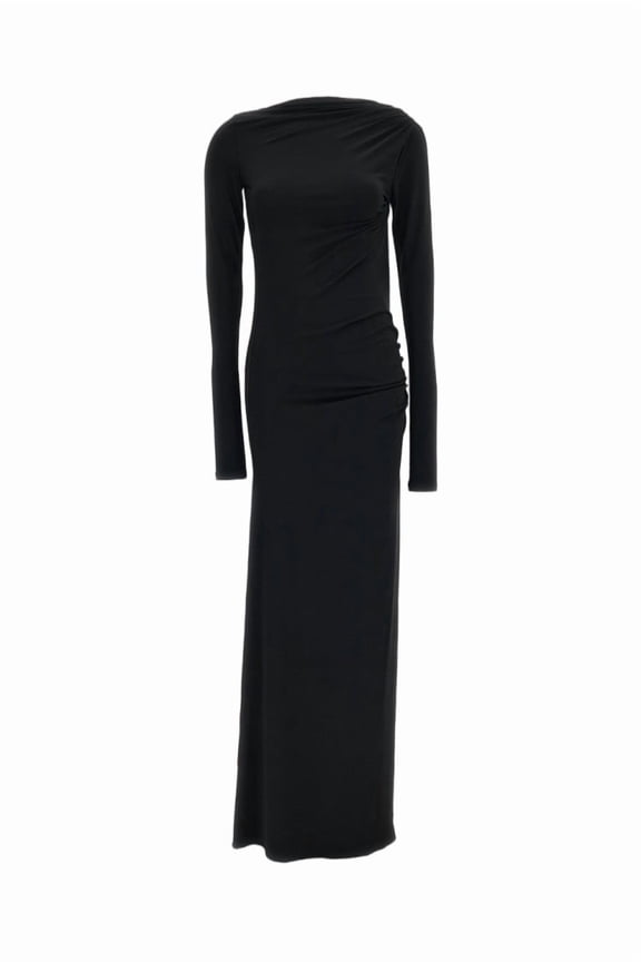 The Andamane Black Sophie Draped Maxi Dress (Women's)