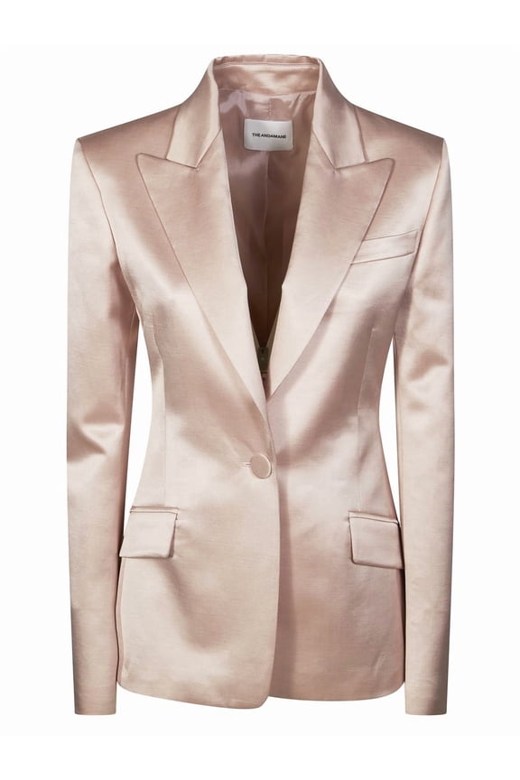 The Andamane Lustrous Single Button Notched Lapel Blazer (Women's)